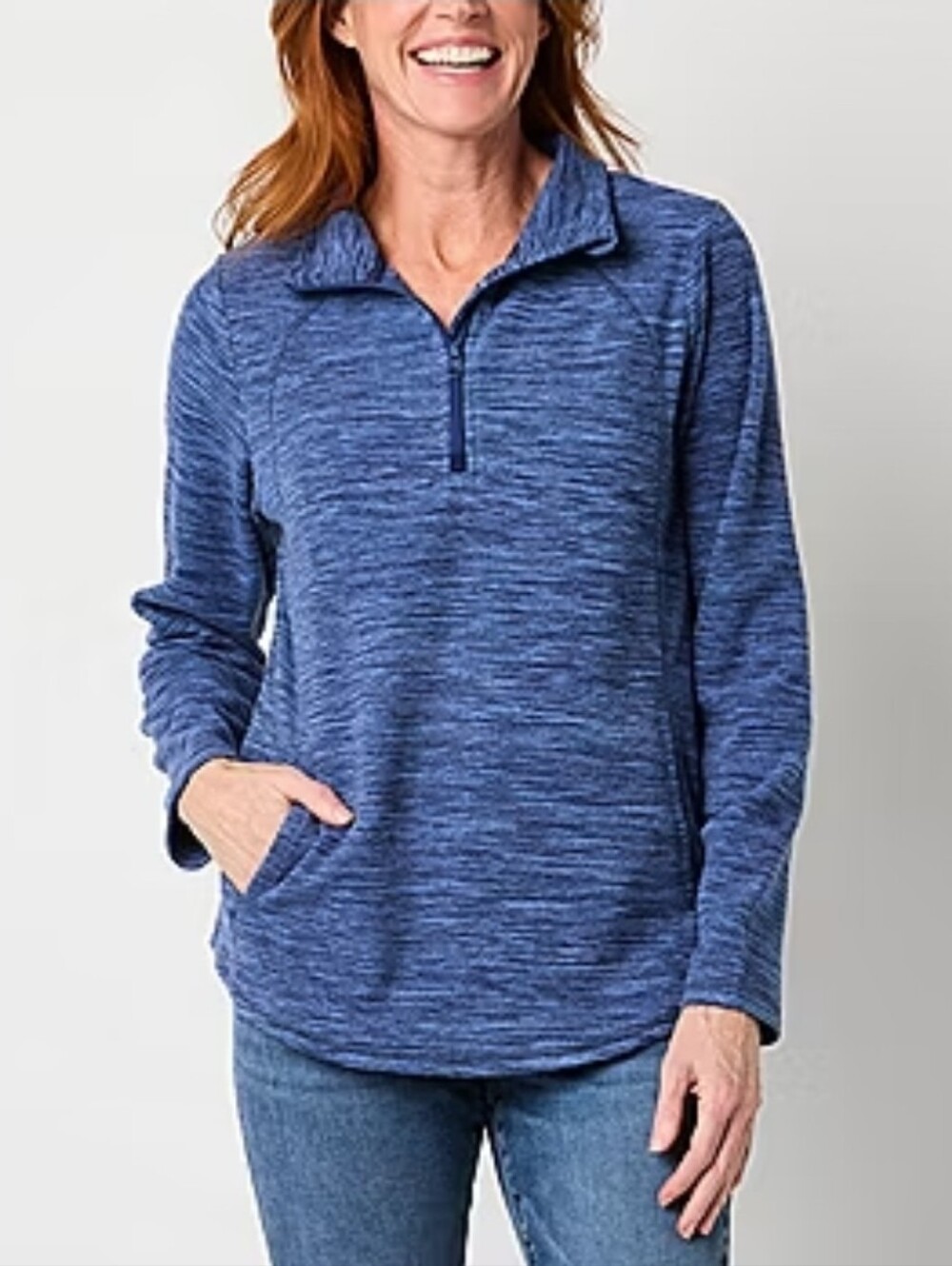 St. John's Bay Polar Fleece Womens Mock Neck Long Sleeve Sweatshirt | SIZE 2XL